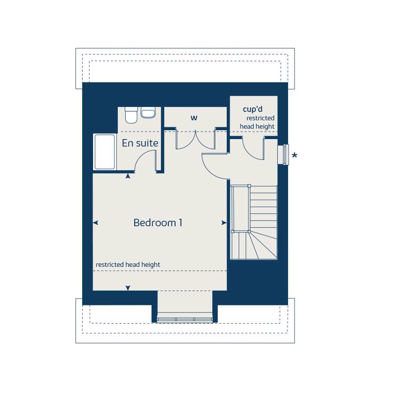 Second floor floorplan of The Willow (Formal Detached) at Beckfields